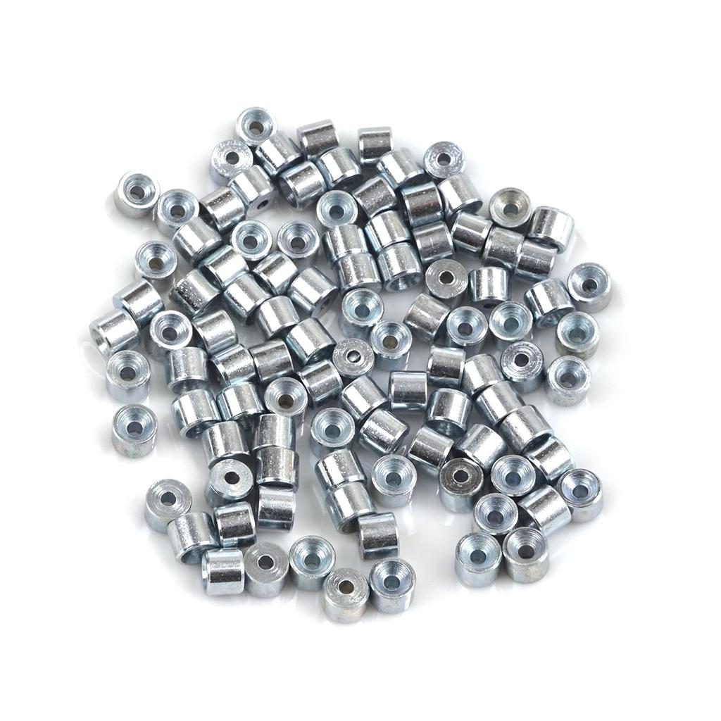 BCR001 100 шт., автомобильный оконный регулятор, намоточное устройство для ремонта, стальной трос, конец троса, фитинг, стопорная втулка, обжимная заклепка 5x4/1,6 мм 