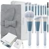 Frepice Makeup Brushes [Set of 12] Powder Brush, Eyeshadow Brush, Ribbon, Makeup Brush Pouch, Makeup/Aqua Ribbon