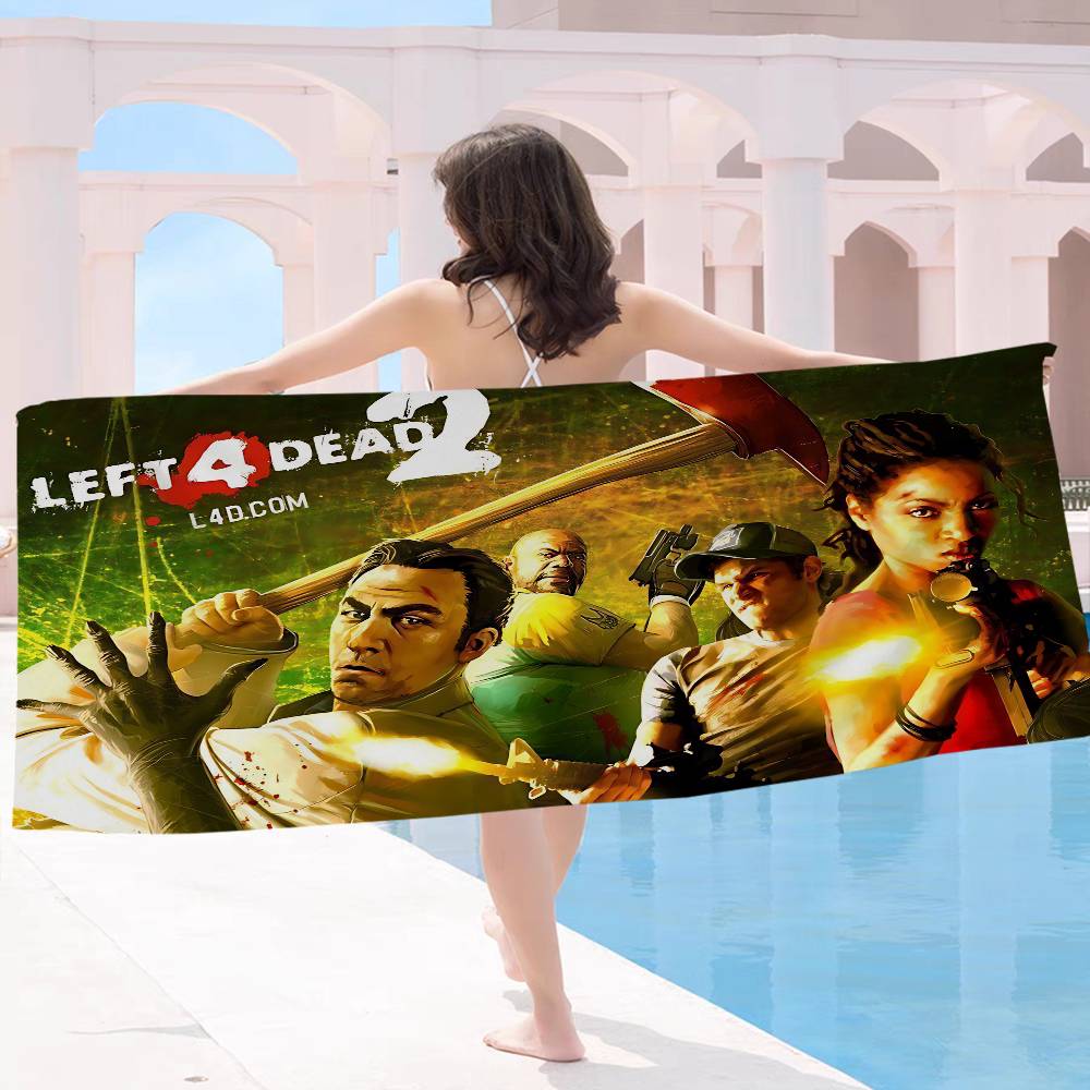 Горячая игра Left 4 Dead Большие пляжные полотенца из микрофибры Быстросохнущее полотенце Песчаные пляжные полотенца Полотенце для бассейна для путешествий Плавание Бассейн Йога