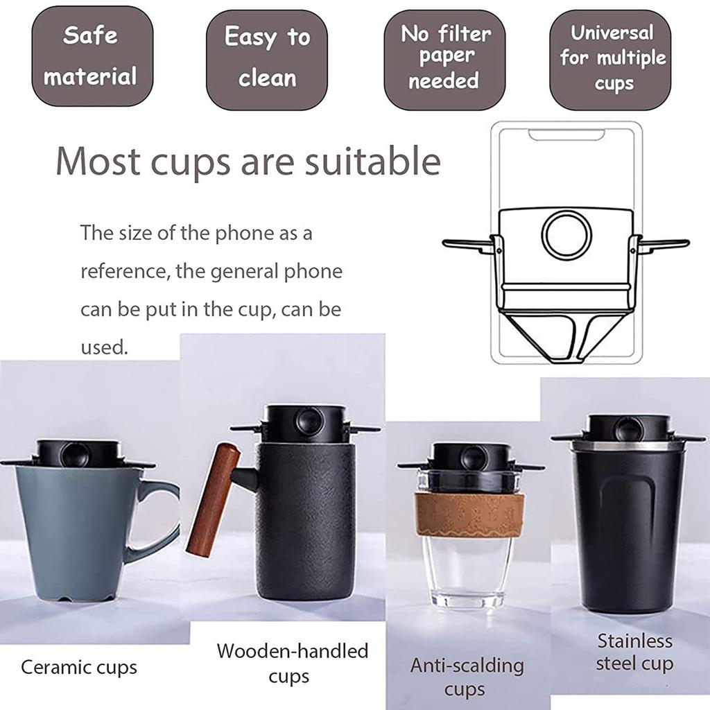 Портативный кофейный фильтр, кофеварка-сито, многоразовая кофеварка ручной работы для дома, офиса, путешествий, кофейные инструменты