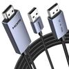 UGREEN DP на HDMI Двунаправленное преобразование HDMI на DP Вывод на дисплей Активное двунаправленное Прочный алюминиевый Режим дублирования и расширения Совместимо с