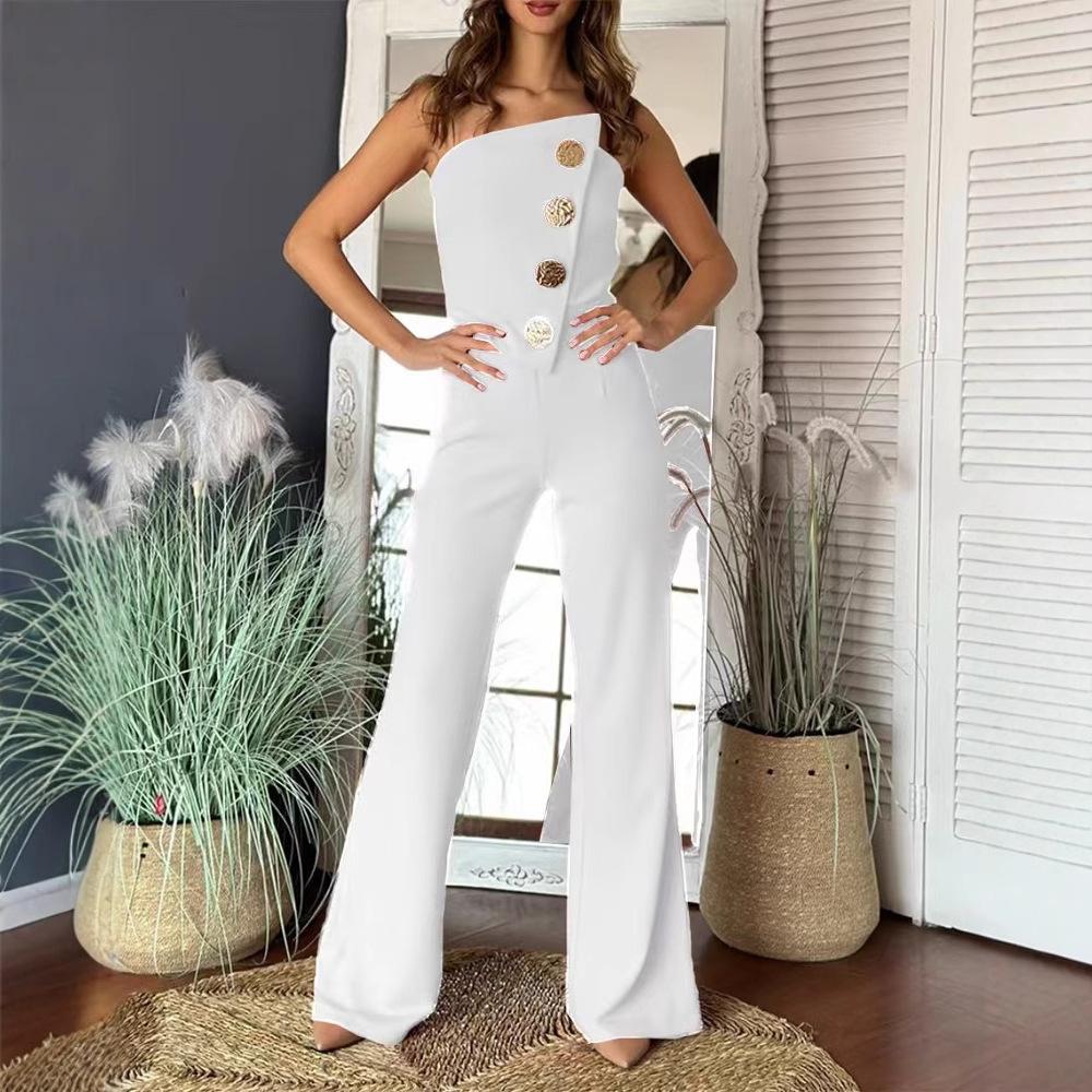 YYFS Женская мода Повседневная Лето Весна Однотонный принт Без рукавов Брюки Комбинезоны и комбинезоны