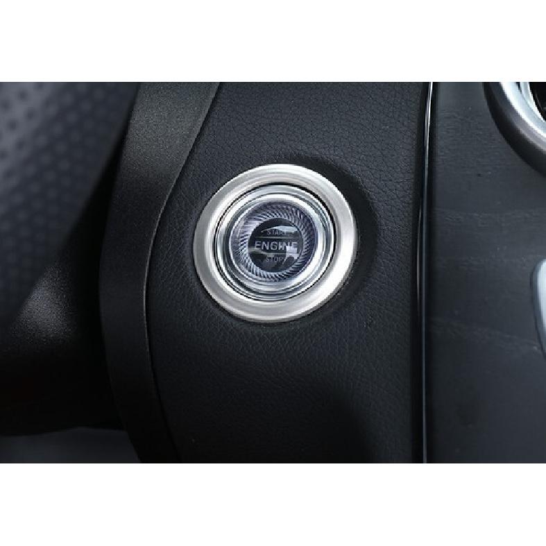 For Benz C-Class 2016-21 Car Inner Engine Start Stop Button Trim Sliver Titanium