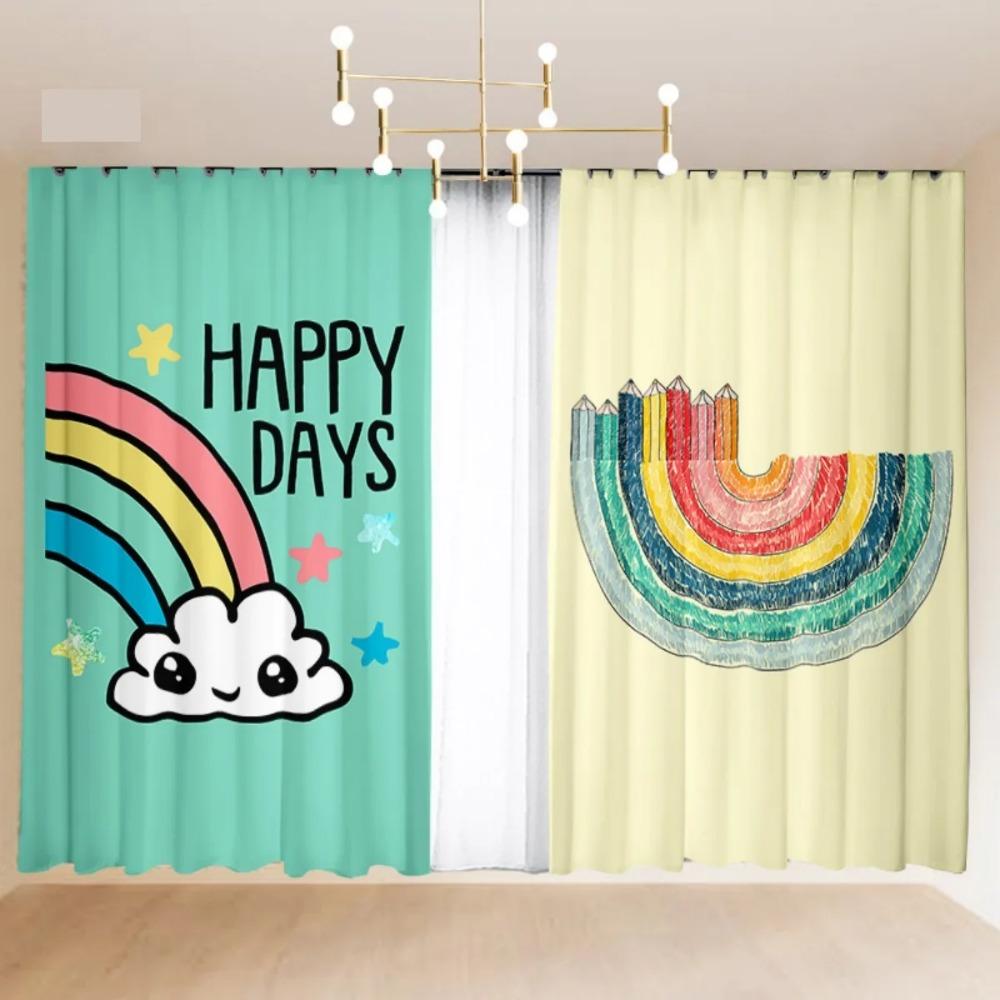 2 шт. Детские мультяшные розовые принцессы, радужный единорог, лошадь, шторы, полузатемняющие шторы-жалюзи для спальни маленькой девочки