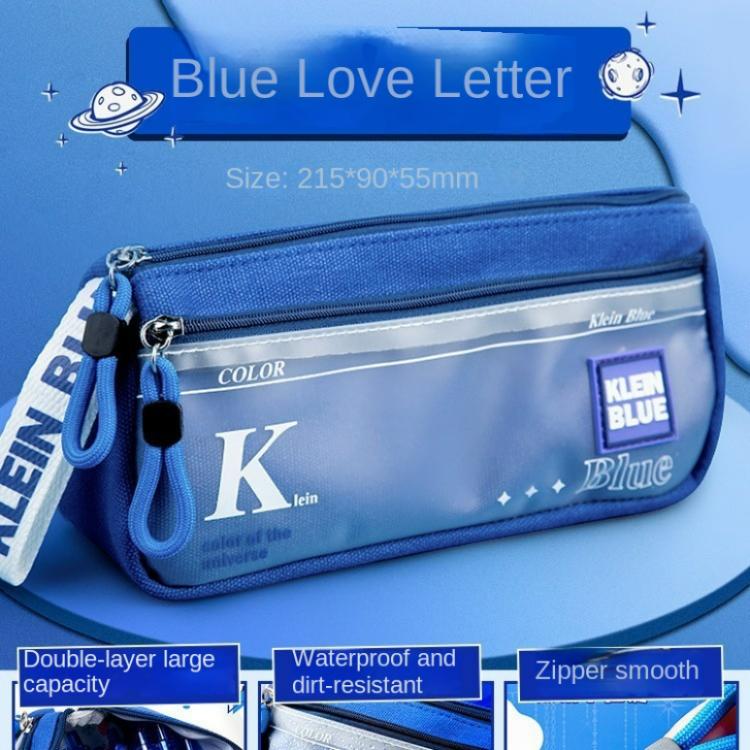 New Large Capacity Boy Pencil Case High School Stationery Box Double-Layer Double Zipper Pencil Case Elementary School Pencil Case