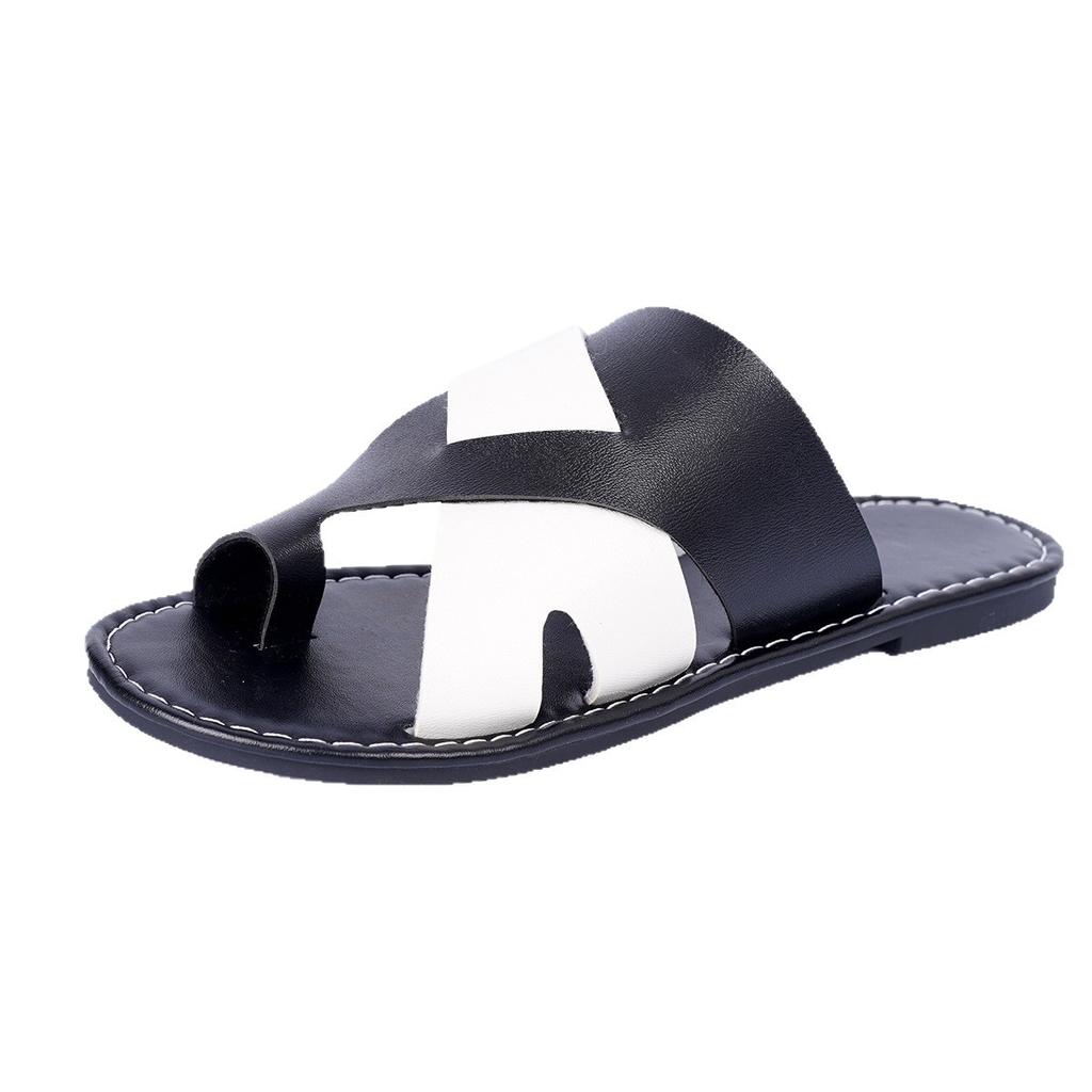 Flip-flops with Flat Bottoms Summer Round-toed Multicolored Beach Women's Shoes