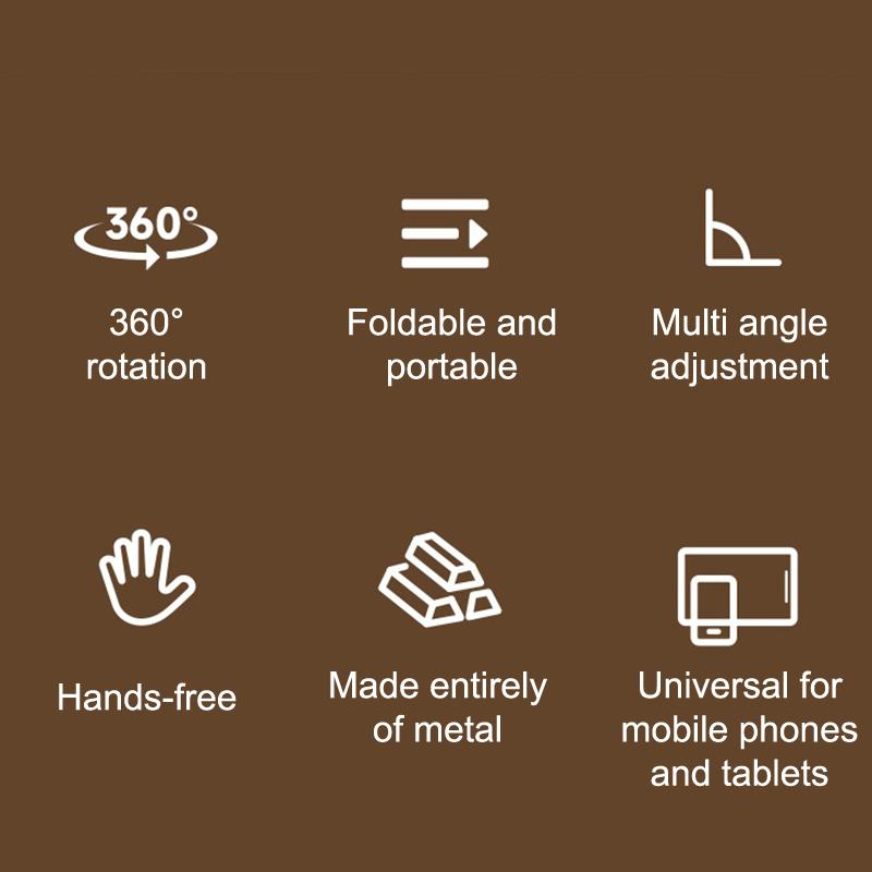 Вращение на 360 градусов Алюминиевый сплав Складная настольная подставка для телефона Настольный ленивый держатель для планшета Подставка-крепление для iPhone iPad Xiaomi Samsung