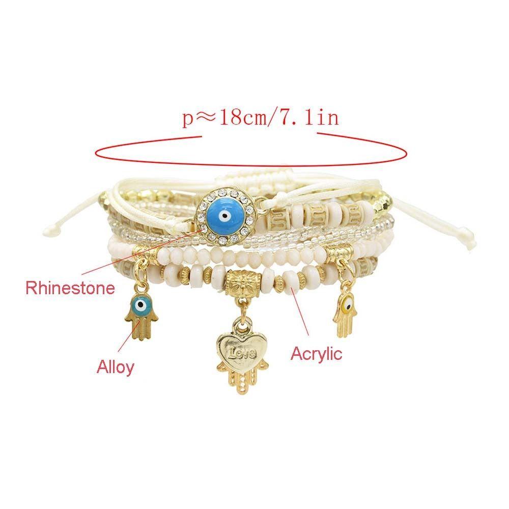 Day Present Demon Eye Woven String Rope Stack Bracelet Couple Hand Rope Bohemia Handmade Bracelet