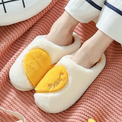 Женские домашние тапочки, женские тапочки из флока в форме сердца, теплые плюшевые плоские тапочки, женские удобные домашние хлопковые туфли, женская обувь