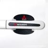 bljm6 8PCS Carbon Fiber Car Door Handle Bowl Sticker Anti-scratch Decal for Mitsubishi Lancer ASX Pajero Eclipse Delica