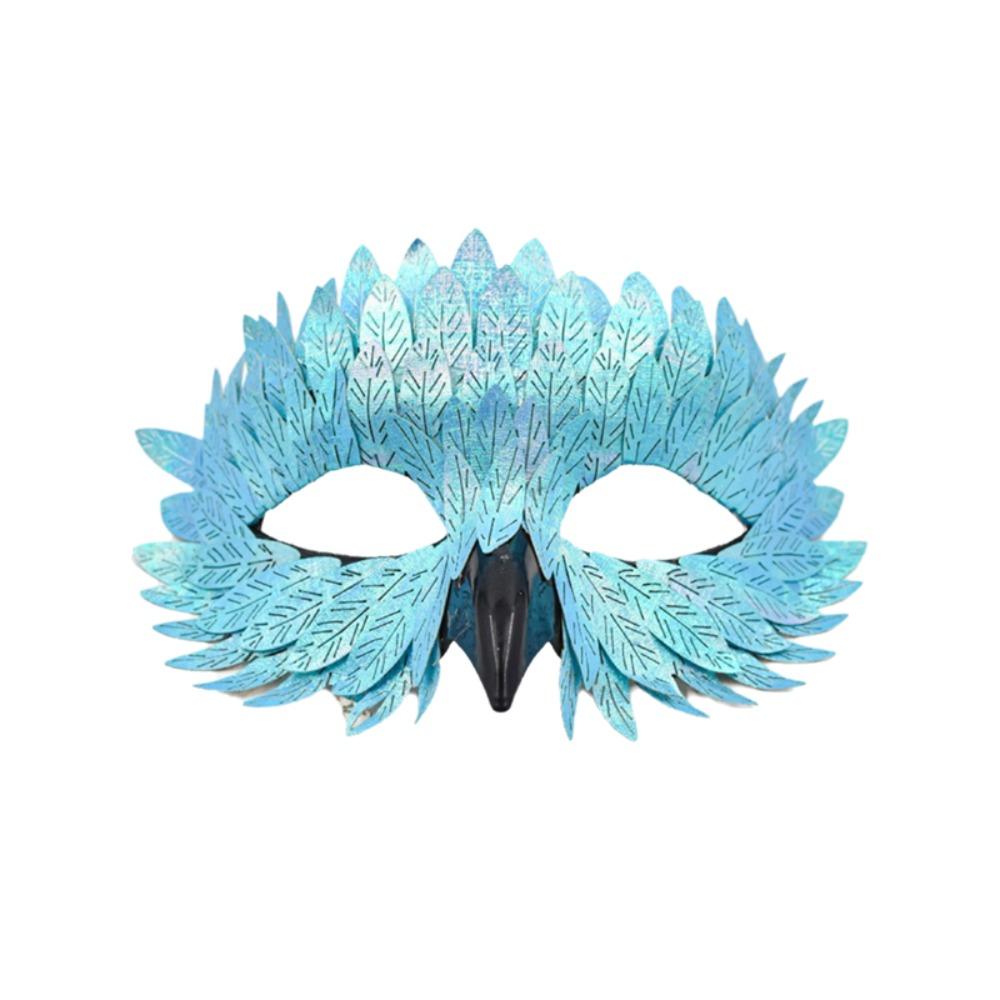 Pearlescent Bird Beak Eagle Mask Gradient Halloween Party Mask Universal Crow Feather Mask Gifts