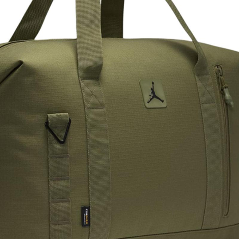 Jordan Flight Классический логотип Застежка-молния Обычный Полиэстер Дорожная сумка Универсальная дорожная сумка Зеленый хаки HF1865-222