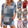 Shirts For Women Trendy V Neck T Shirts Casual Printed  Blouse Half Sleeve Tops For Women