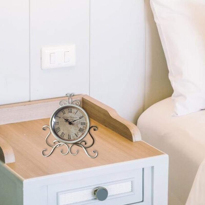 62KD Металлические настольные часы Классические настольные часы Идеально подходят для книжных полок Украшение стола