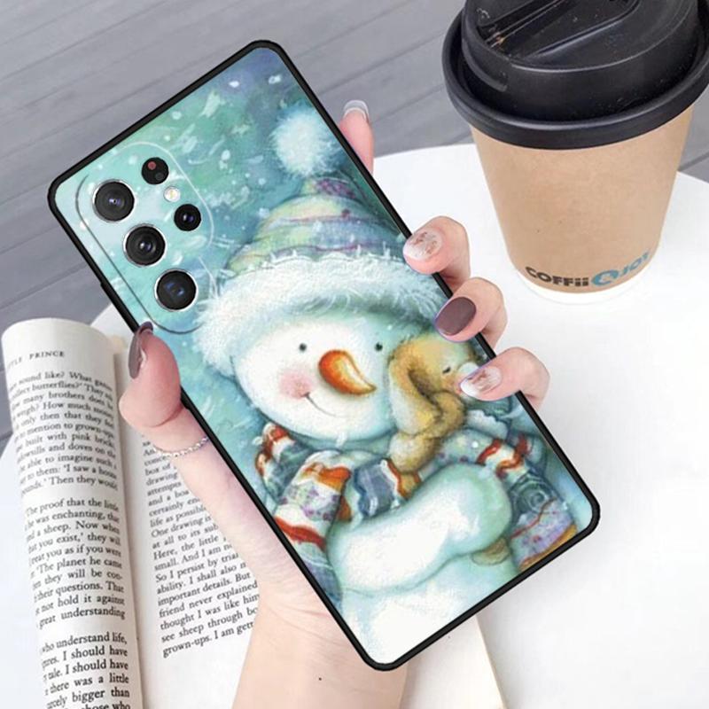 Чехол для телефона Рождественский Снеговик Пингвин Санта Олень Для Samsung Galaxy S24 S25 Ultra S21 S22 S10E Note 10 Plus 20 FE S23