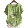Fashionable Women's Short Sleeve Cotton Top with 11 Colorful Floral Designs