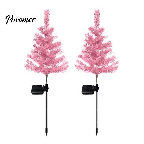 Holiday Pathway Lights for Garden Solar Christmas Tree Stake Lights, Outdoor IP65 Waterproof Crooked Lamp with Colorful Light Automatic Dusk