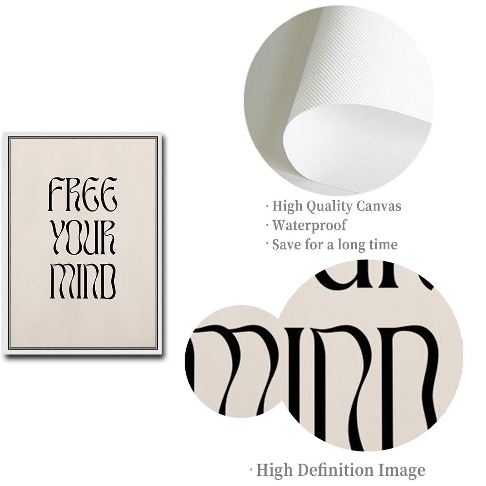 Enough Empower Wall Art Canvas Painting Motivation Poster Minimalistic Typography Abstract Flowers Prints Living Home Decor