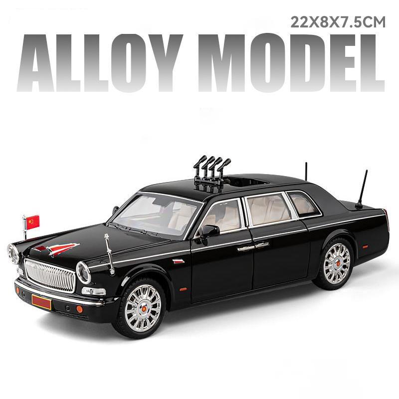1/24 HONGQI L5 Военный парадный автомобиль литой игрушечный автомобиль модель звук и свет детские игрушки коллекционные подарки на день рождения