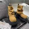 Мода 2024 Новые зимние сапоги для женщин Сапоги до колена на толстой подошве Ретро-сапоги Модная и удобная женская обувь