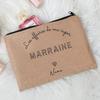 with Leopard Letter for Tata Marraine Garland Patterns Makeup Bag Travel Pouch for Godparents Mother Days Gift