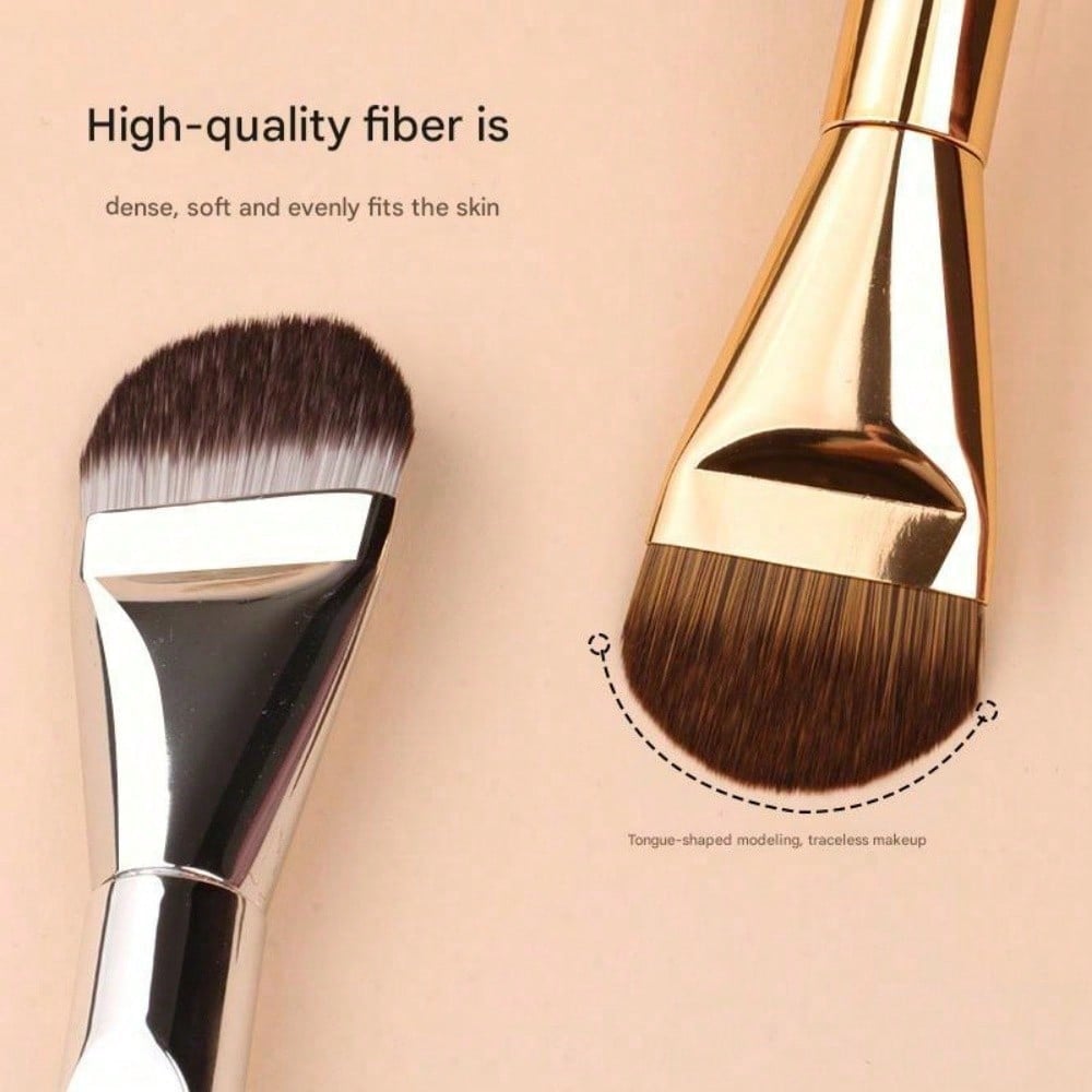 Tongue-Shaped Foundation Brush - Ultra-Thin And Traceless Foundation - Flat-Head Foundation Brush - Special-Shaped Fan-Shaped Makeup Tool - Beauty