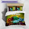 3pcs Custom Name Cartoon Lego Ninjago Bedding Set Duvet Cover Closure Includes 1 Duvet Cover & 2 Pillowcases for All Seasons Bedroom Decor
