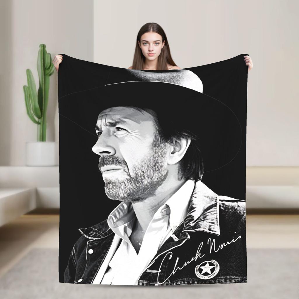 Norris Actor Vintage Poster Throw Blanket Soft Comfy Funny Blanket For Sofa Home Travel Flannel Bedspread Bed Cover