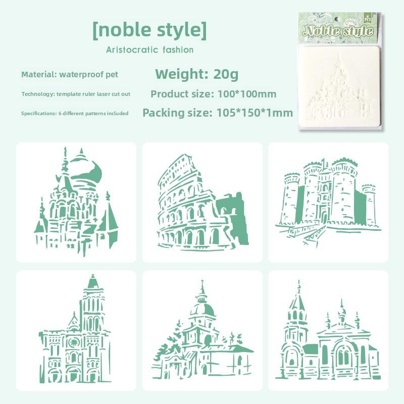 6 шт./компл. Пластиковые трафареты для животных, креативный дизайн, серия мультфильмов с животными, трафареты для скрапбукинга, журнальные трафареты для самостоятельного декора для рисования