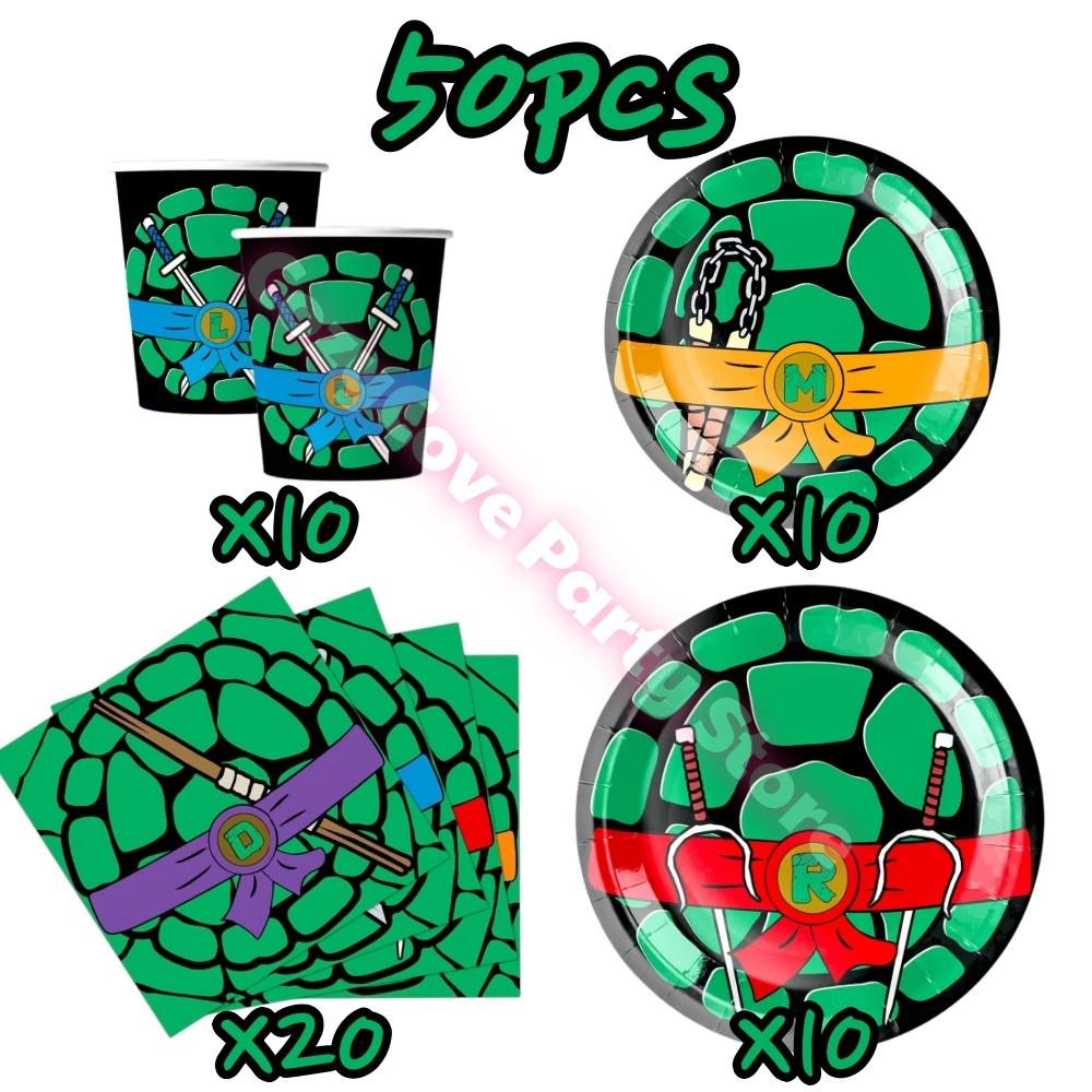Cartoon Turtles Birthday Party Decoration Favors Cups Plates Stickers Bunting Flag Balloons For Kids Favors Baby Shower Supplies