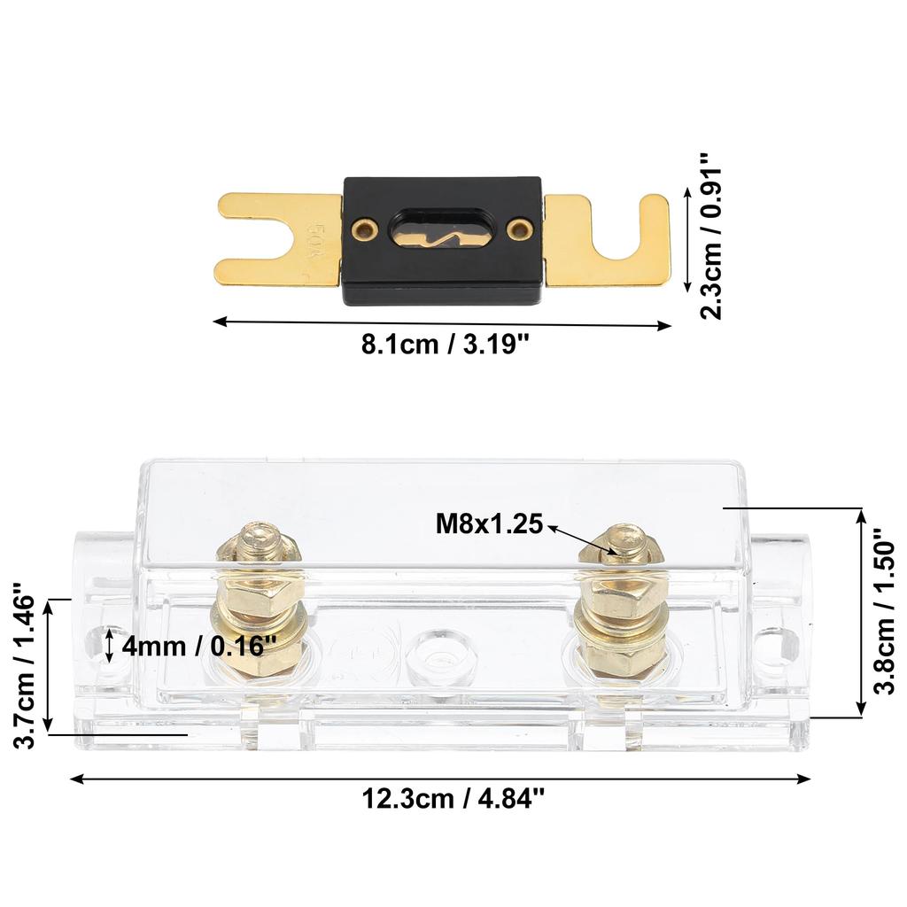 X AUTOHAUX 1 Комплект Автомобильный 1/0 2 4 AWG Вход/Выход Держатель Предохранителя ANL и 5 шт. Предохранителей ANL 50A