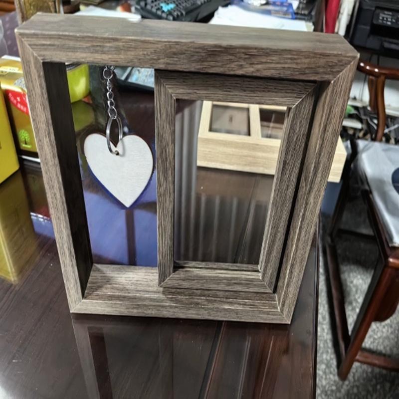 Подставка для фоторамки Деревянная вращающаяся креативная двухсторонняя фоторамка для памятников