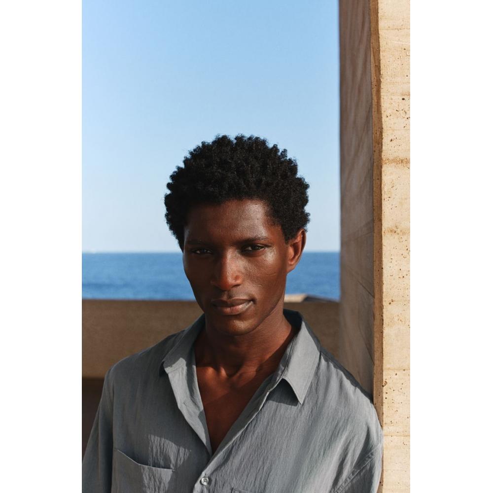 Рубашка HM Utility Regular Fit, темно-серая