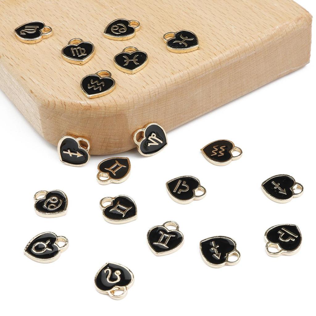 10/12 шт. 12*14 мм 12 созвездий сердце любви падает масляный сплав аксессуары для изготовления ювелирных изделий DIY ожерелье браслет серьги