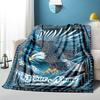 1PC Custom Name Eagle Through Stormy Skies flannel blanket versatile, all-season throw suitable for the living room, bedroom, camping, travel, and gif