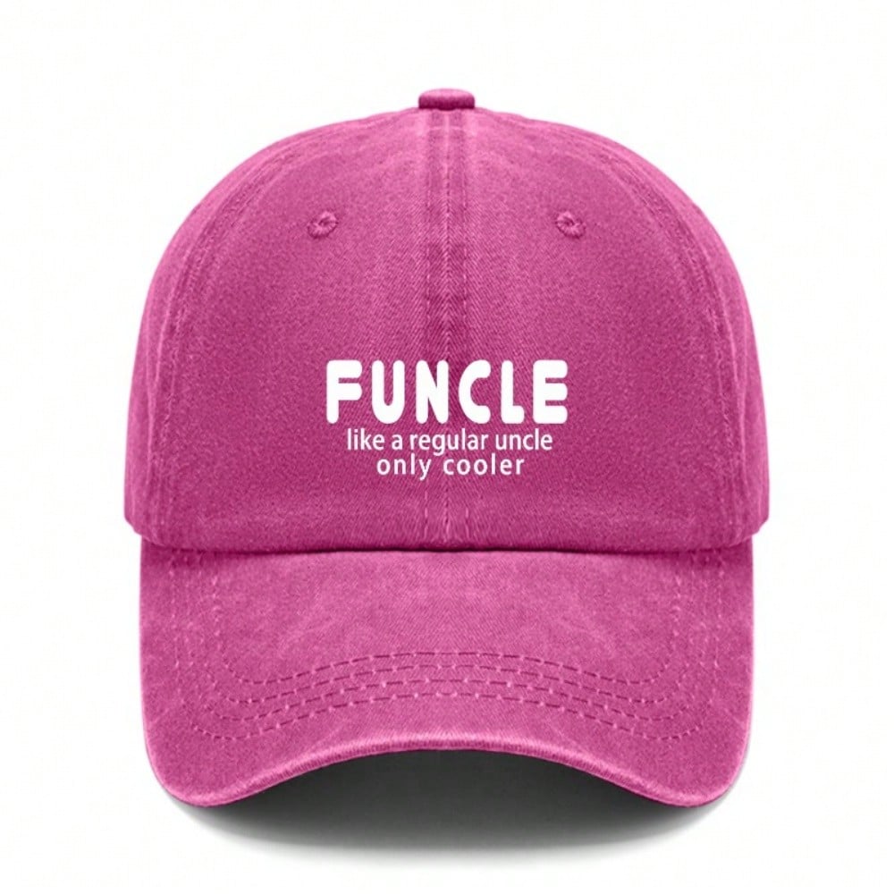 [Unisex Baseball Cap] Funcle Print Adjustable Hat Breathable Soft Fabric Casual Vintage Daily Wear Gift For Uncle