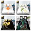 New Fashion Bed Covers Set Dradonfly Printing Home Bedclothes 2/3 Pcs Bedding Suit Insect Comforter Duvet Covers Pillowcase