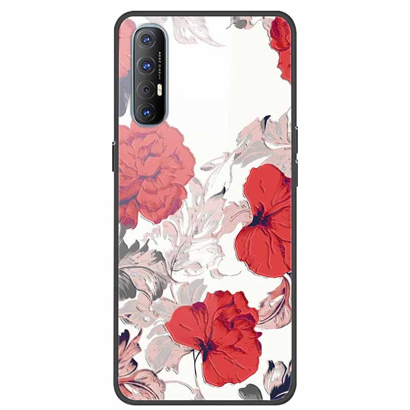 Tempered Glass Case For Oppo Reno 3 Pro 5G Case 6.5" Hard Phone Back Cover Soft Bumper For Oppo Reno3 Pro Case Funda Para PCRM00
