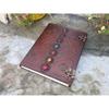 Large Seven Stone Leather Journal, Book of Shadows, Journal, Wedding Guest Book, Leather Grimoire, Travel Notebook Gift for Him Her