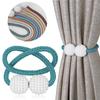 Magnetic Curtain Tiebacks Braided Ball Buckle Punch Free Drapery Holdback Clips