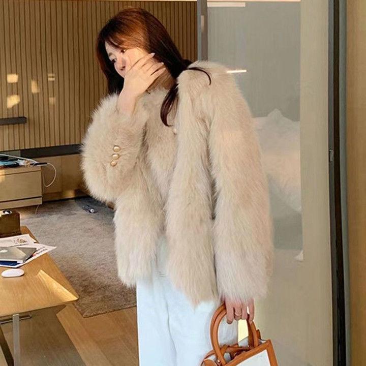 2024 новая куртка Xiaoxiangfeng осень-зима короткая искусственная лисья шерсть плюс хлопковый мех искусственный мех пальто молодая