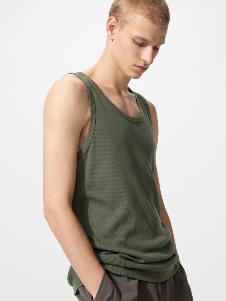 Uniqlo Японский сухой воротник ребристый топ-топ