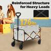 Foldable Wagon Cart Heavy Duty 176lbs Capacity, Collapsible Utility Cart with 360° Wheels for Outdoor, Garden, Grocery Shopping