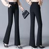 Women's Black High Waist Slimming Bell Bottom Suit Pants