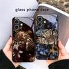 Цветочный Леопардовый Тень Для iPhone 17 Air 16 E 15 Plus 14 Pro Max 13 12 mini 11 5 6 7 8 Plus XR XSMax SE Черный Стеклянный Чехол для Телефона