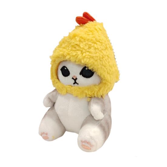 Плюшевая подвеска в виде кота, подвесная мягкая декоративная подвеска с мультяшными острыми зубами, прозрачная текстура, моющаяся, портативная, подвеска в виде кота с жареными креветками, брелок для украшения