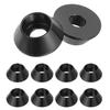Stoooduo Aluminum Alloy Washers, M6, Pack of 10, Aluminum Cup Head Gaskets, Decorative Column Head Tapered Gaskets (Black)