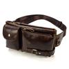 Luufan Genuine Leather Waist Bag for Body Cowhide Crossbody Shoulder Leather Large Capacity Waist Smartphone Lightweight Bicycle Bag Men, 2-Way Bag,