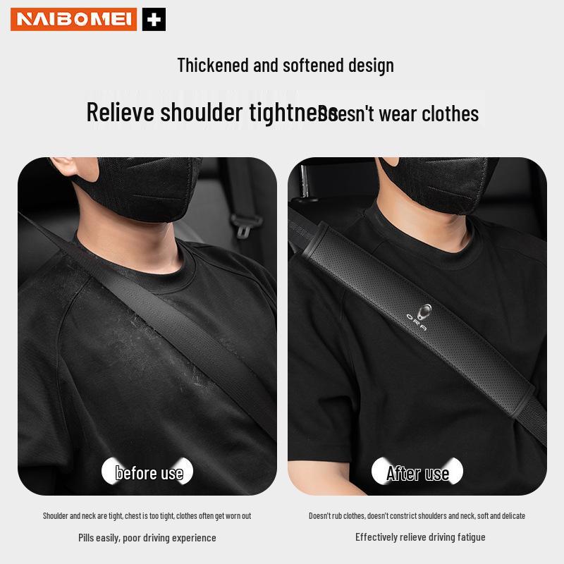 ORA Good Cat Car Seat Belt Shoulder Pad Protector for Lightning, Ballet, Black, and White Cat Models - Interior Accessory.