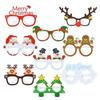 9 шт./набор Мультяшные бумажные очки Санта-Клауса Бумажные очки Счастливого Рождества Фотореквизит